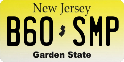 NJ license plate B60SMP