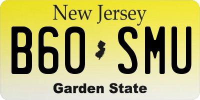 NJ license plate B60SMU