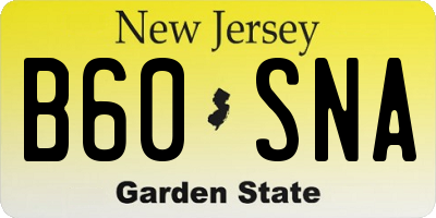 NJ license plate B60SNA