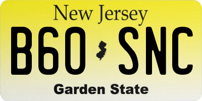 NJ license plate B60SNC