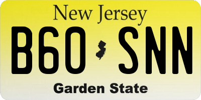 NJ license plate B60SNN