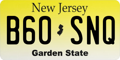 NJ license plate B60SNQ