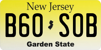 NJ license plate B60SOB