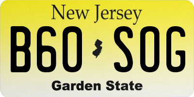 NJ license plate B60SOG