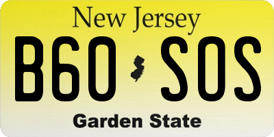 NJ license plate B60SOS