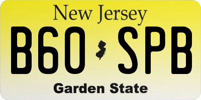 NJ license plate B60SPB