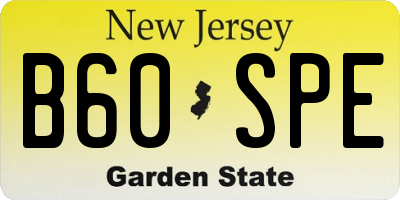 NJ license plate B60SPE
