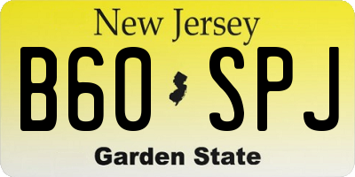 NJ license plate B60SPJ