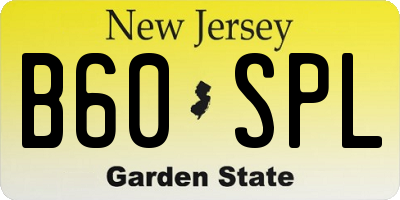 NJ license plate B60SPL