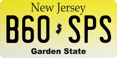 NJ license plate B60SPS