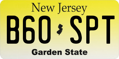 NJ license plate B60SPT