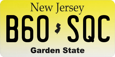 NJ license plate B60SQC