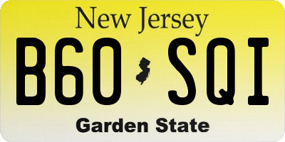 NJ license plate B60SQI