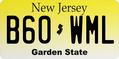 NJ license plate B60WML
