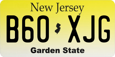 NJ license plate B60XJG