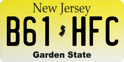 NJ license plate B61HFC