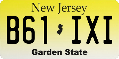 NJ license plate B61IXI