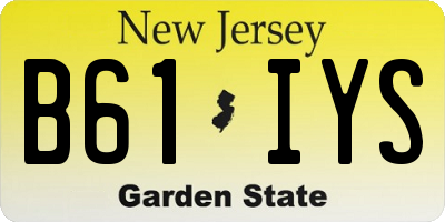 NJ license plate B61IYS