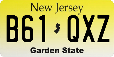 NJ license plate B61QXZ