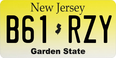 NJ license plate B61RZY