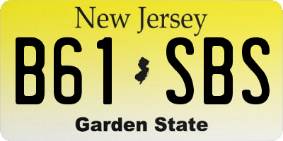 NJ license plate B61SBS