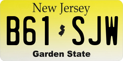 NJ license plate B61SJW