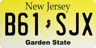 NJ license plate B61SJX