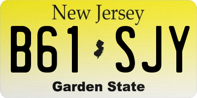 NJ license plate B61SJY