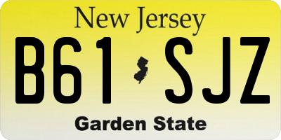 NJ license plate B61SJZ