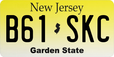 NJ license plate B61SKC