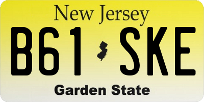 NJ license plate B61SKE