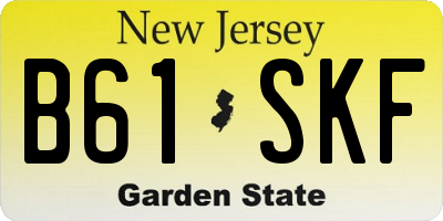 NJ license plate B61SKF