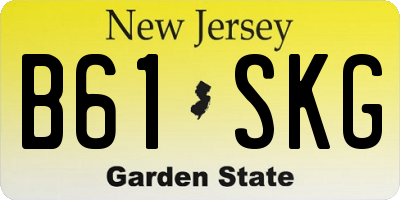 NJ license plate B61SKG