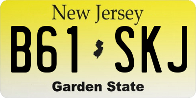 NJ license plate B61SKJ