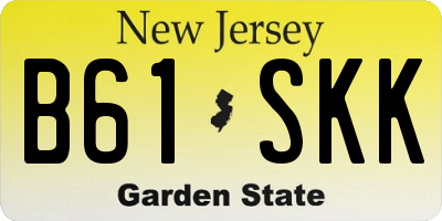 NJ license plate B61SKK