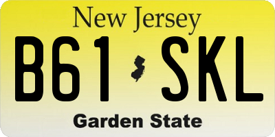 NJ license plate B61SKL