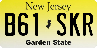 NJ license plate B61SKR