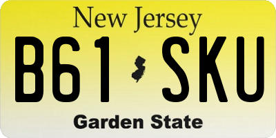 NJ license plate B61SKU