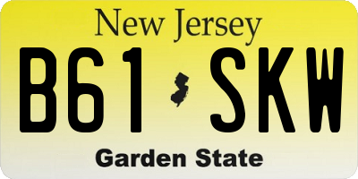 NJ license plate B61SKW