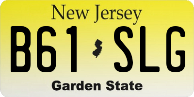NJ license plate B61SLG