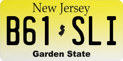 NJ license plate B61SLI