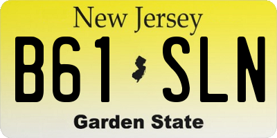 NJ license plate B61SLN