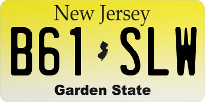 NJ license plate B61SLW