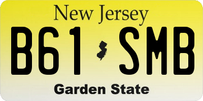 NJ license plate B61SMB