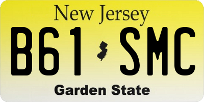 NJ license plate B61SMC