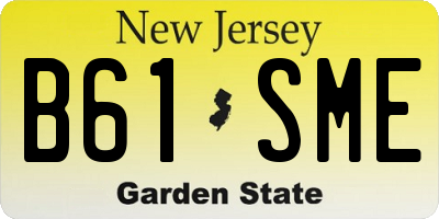 NJ license plate B61SME