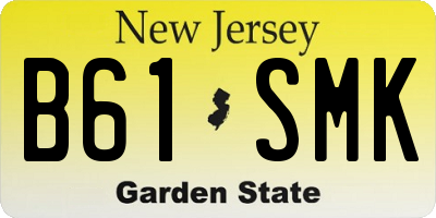 NJ license plate B61SMK