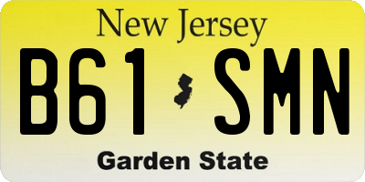 NJ license plate B61SMN