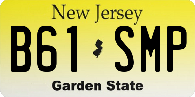 NJ license plate B61SMP