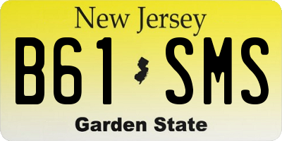 NJ license plate B61SMS
